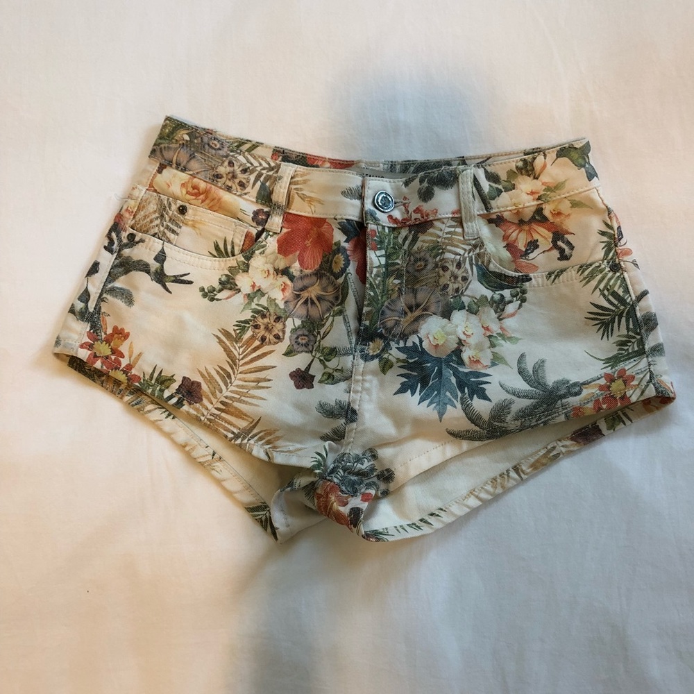Zara Tropical Print Shorts